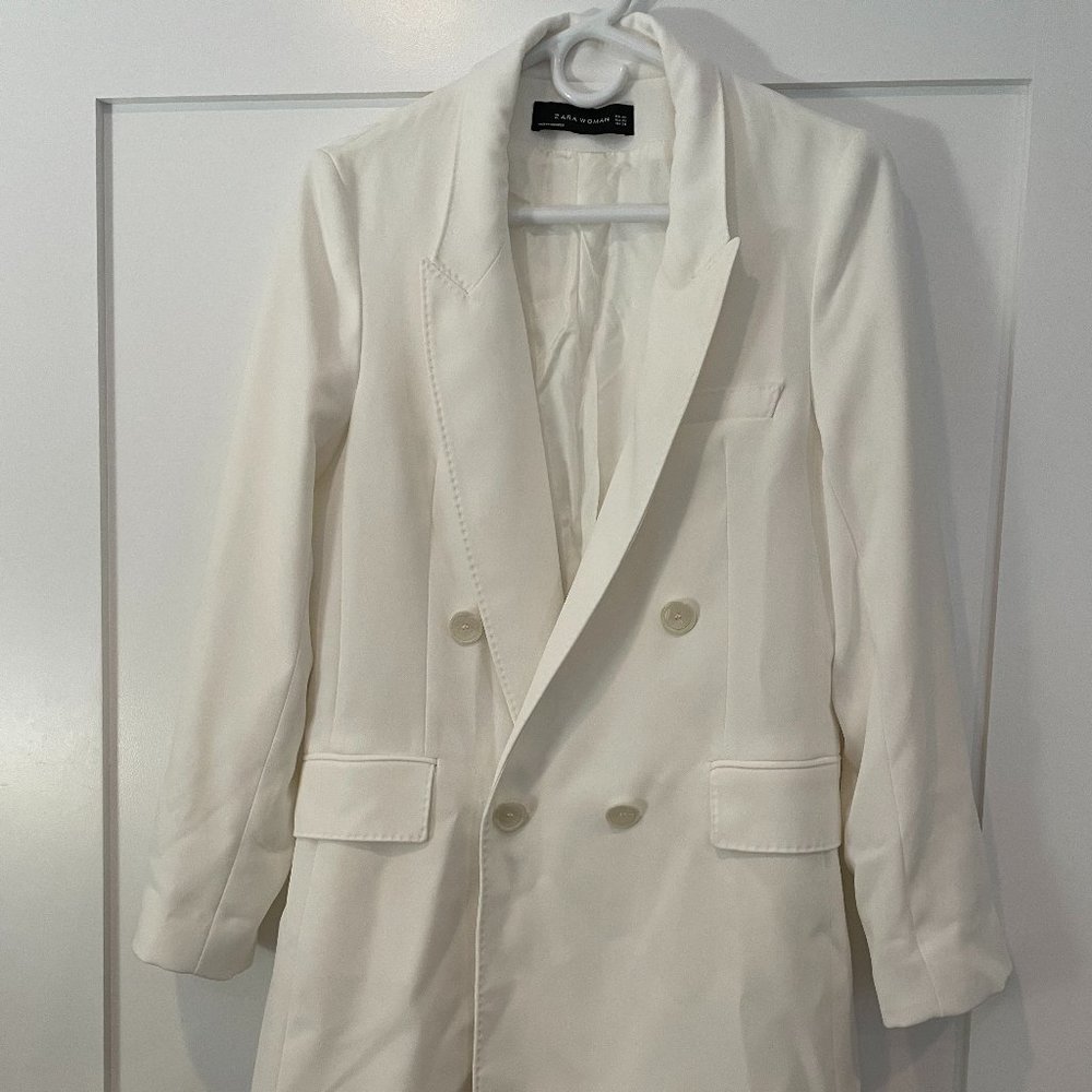 Zara White Blazer Dress XS